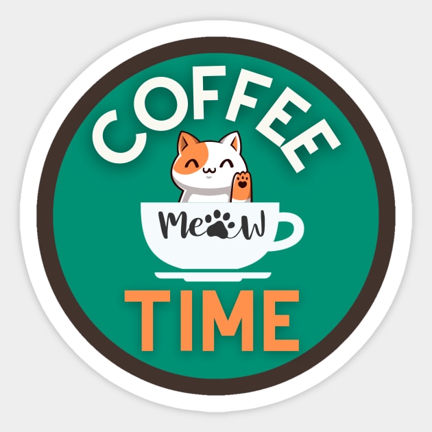 Coffee Cat Sticker by Natalie C. Designs 